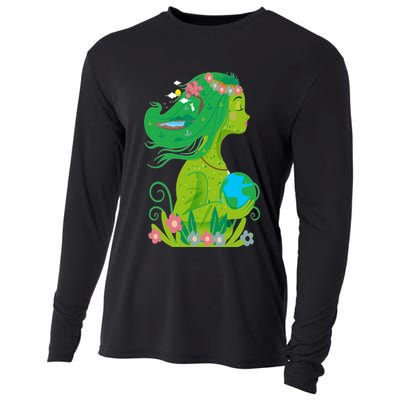 Mother Nature Conservation Earth Earth Day Druid Gift Meaningful Gift Cooling Performance Long Sleeve Crew