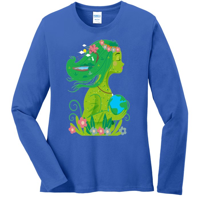 Mother Nature Conservation Earth Earth Day Druid Gift Meaningful Gift Ladies Long Sleeve Shirt