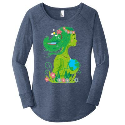 Mother Nature Conservation Earth Earth Day Druid Gift Meaningful Gift Women's Perfect Tri Tunic Long Sleeve Shirt