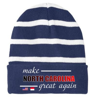 Make North Carolina Great Again Striped Beanie with Solid Band