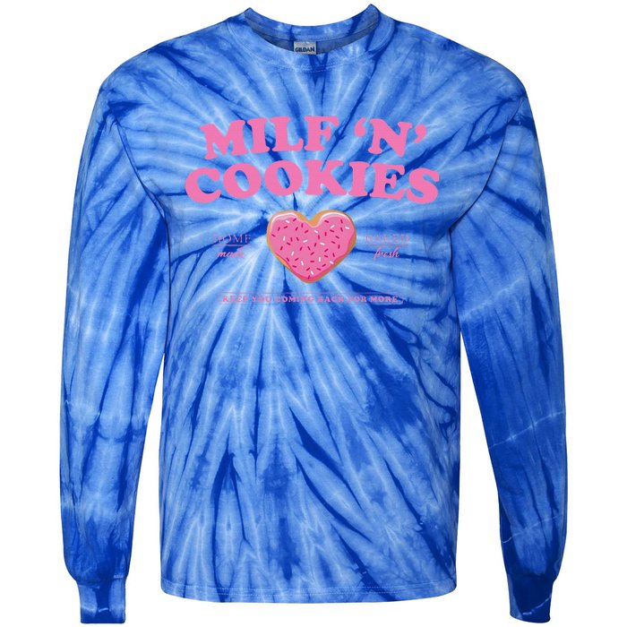 Milf ‘N’ Cookies Love Home Made Baked Fresh Keep You Coming Tie-Dye Long Sleeve Shirt