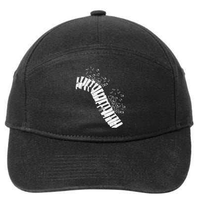 Music Notes Classical Music Instrument Piano 7-Panel Snapback Hat