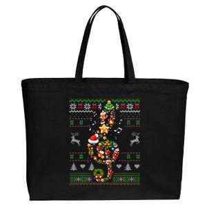 Music Note Christmas Ugly Sweater Musical Teacher Sing Carol Great Gift Cotton Canvas Jumbo Tote