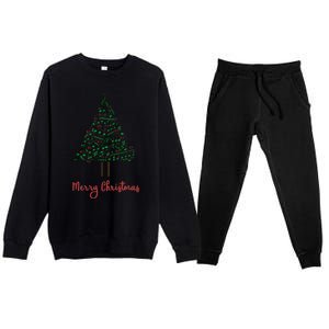 Musical Notes Christmas Tree Premium Crewneck Sweatsuit Set