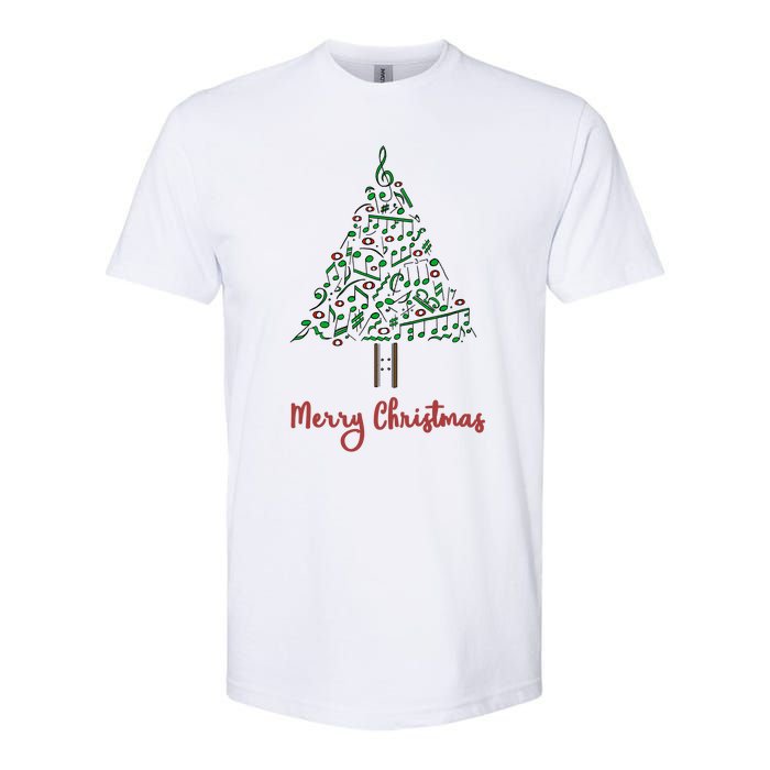 Musical Notes Christmas Tree Softstyle CVC T-Shirt