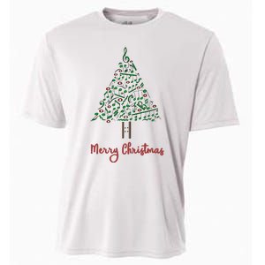 Musical Notes Christmas Tree Cooling Performance Crew T-Shirt