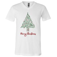 Musical Notes Christmas Tree V-Neck T-Shirt