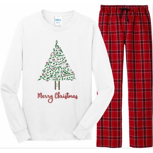 Musical Notes Christmas Tree Long Sleeve Pajama Set