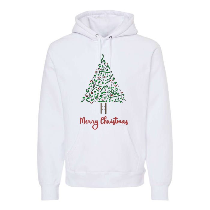 Musical Notes Christmas Tree Premium Hoodie