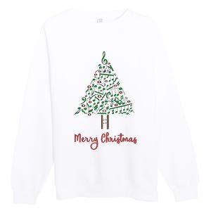 Musical Notes Christmas Tree Premium Crewneck Sweatshirt