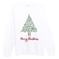 Musical Notes Christmas Tree Premium Crewneck Sweatshirt