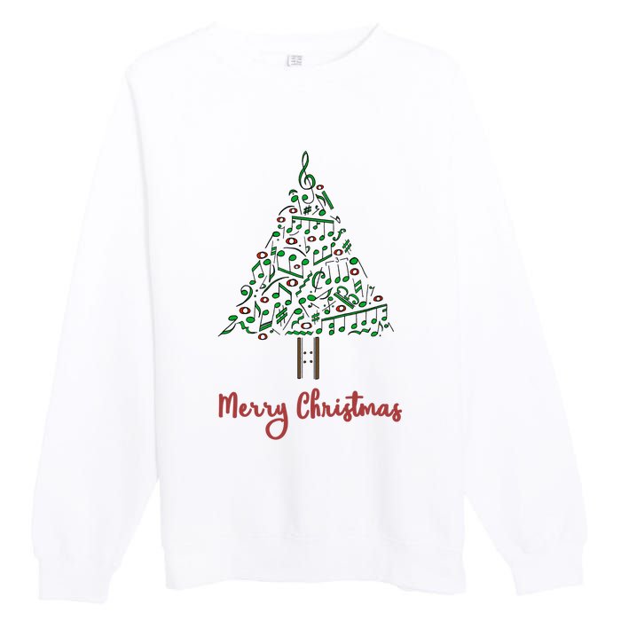 Musical Notes Christmas Tree Premium Crewneck Sweatshirt