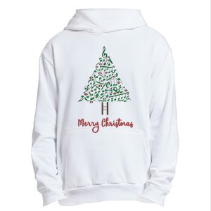 Musical Notes Christmas Tree Urban Pullover Hoodie