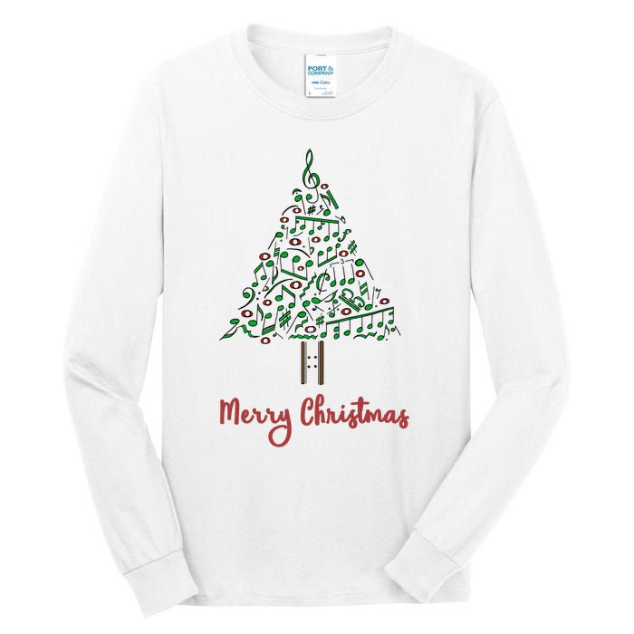 Musical Notes Christmas Tree Tall Long Sleeve T-Shirt