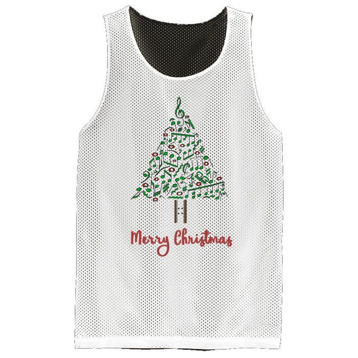 Musical Notes Christmas Tree Mesh Reversible Basketball Jersey Tank