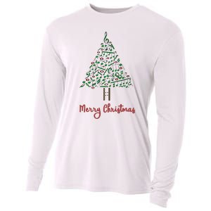 Musical Notes Christmas Tree Cooling Performance Long Sleeve Crew