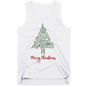 Musical Notes Christmas Tree Tank Top