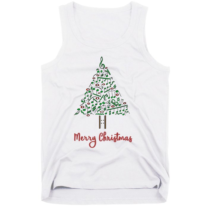 Musical Notes Christmas Tree Tank Top