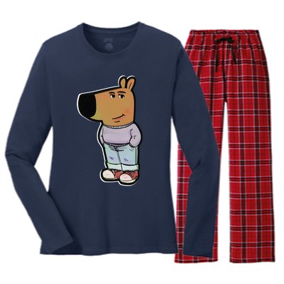 My New Character Is A Chill Guy Meme Funny Chill Guy Meme Women's Long Sleeve Flannel Pajama Set 