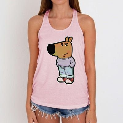 My New Character Is A Chill Guy Meme Funny Chill Guy Meme Women's Knotted Racerback Tank