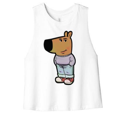 My New Character Is A Chill Guy Meme Funny Chill Guy Meme Women's Racerback Cropped Tank