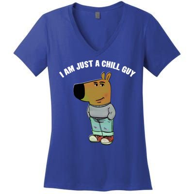 My New Character Is A Chill Guy I Am Just A Chill Guy Funny Women's V-Neck T-Shirt