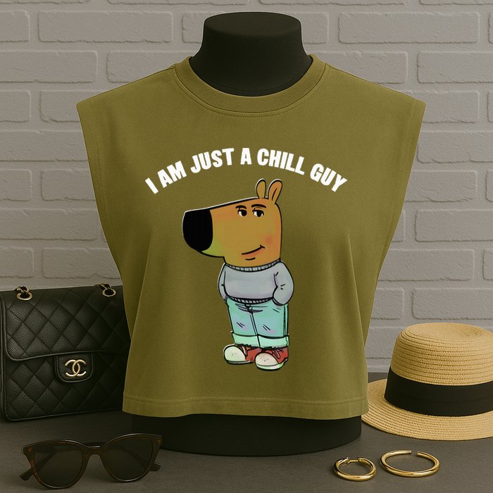 My New Character Is A Chill Guy I Am Just A Chill Guy Funny Garment-Dyed Women's Muscle Tee