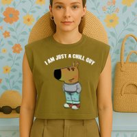 My New Character Is A Chill Guy I Am Just A Chill Guy Funny Garment-Dyed Women's Muscle Tee