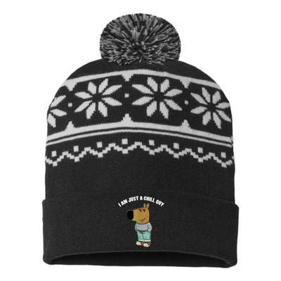 My New Character Is A Chill Guy I Am Just A Chill Guy Funny USA-Made Snowflake Beanie