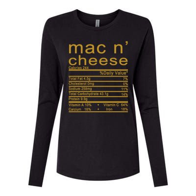 Mac N' Cheese Thanksgiving Dinner Womens Cotton Relaxed Long Sleeve T-Shirt