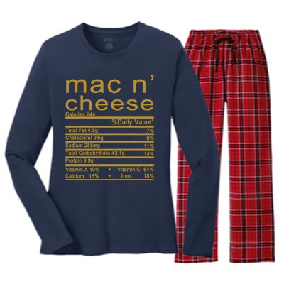 Mac N' Cheese Thanksgiving Dinner Women's Long Sleeve Flannel Pajama Set 