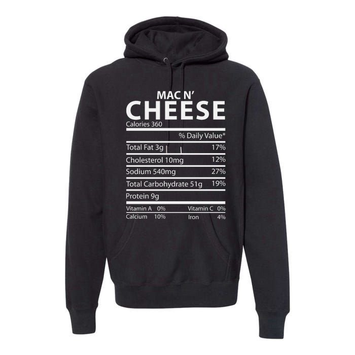 Mac N' Cheese Nutrition Facts Family Matching Premium Hoodie