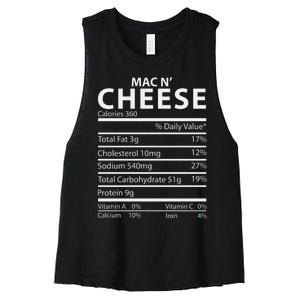 Mac N' Cheese Nutrition Facts Family Matching Women's Racerback Cropped Tank