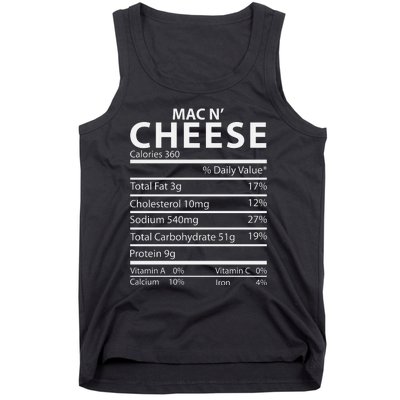 Mac N' Cheese Nutrition Facts Family Matching Tank Top