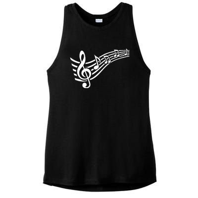 Music Notes Clef Ladies PosiCharge Tri-Blend Wicking Tank