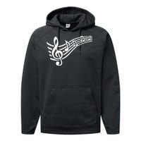 Music Notes Clef Performance Fleece Hoodie