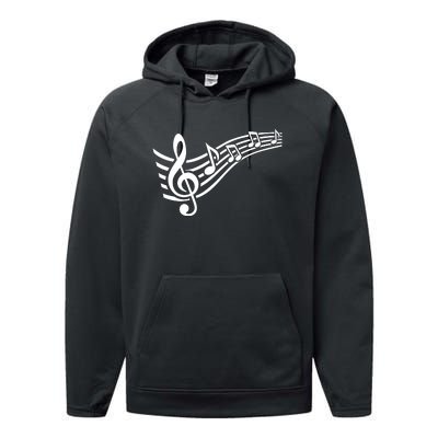 Music Notes Clef Performance Fleece Hoodie