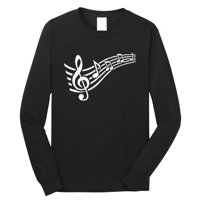 Music Notes Clef Long Sleeve Shirt