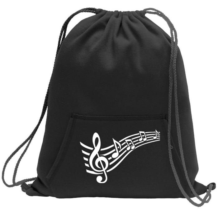 Music Notes Clef Sweatshirt Cinch Pack Bag