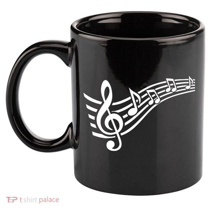 Music Notes Clef 11oz C Handle Ceramic Mug