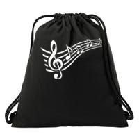 Music Notes Clef Drawstring Bag