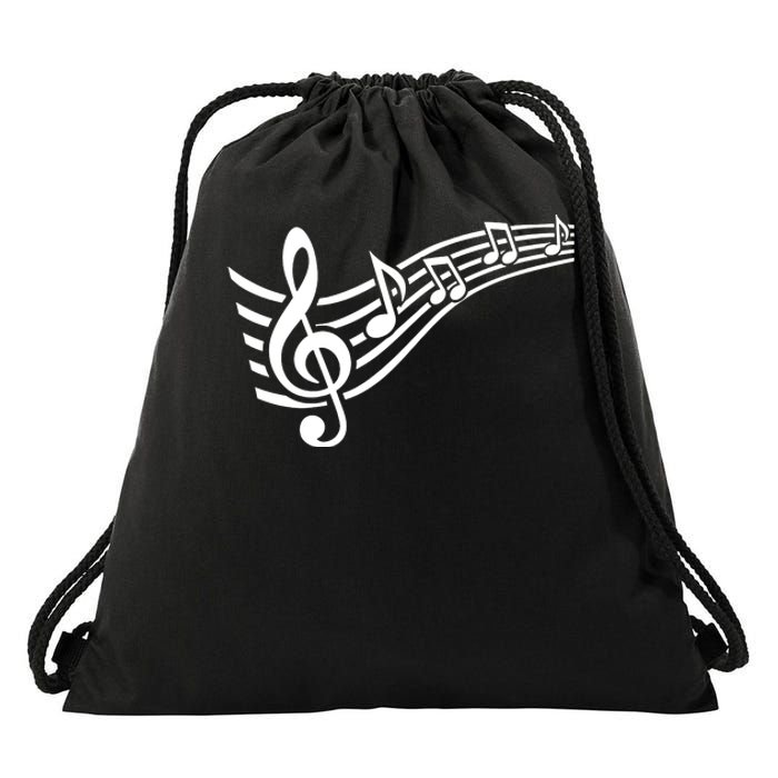 Music Notes Clef Drawstring Bag