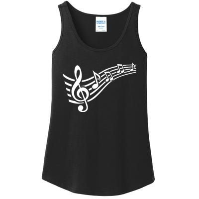 Music Notes Clef Ladies Essential Tank