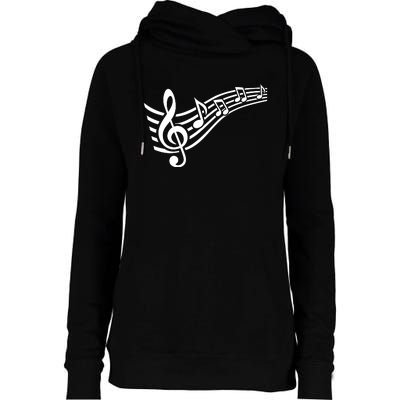 Music Notes Clef Womens Funnel Neck Pullover Hood