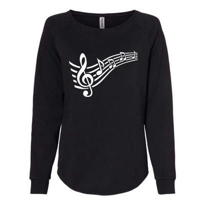 Music Notes Clef Womens California Wash Sweatshirt