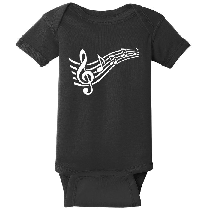 Music Notes Clef Baby Bodysuit