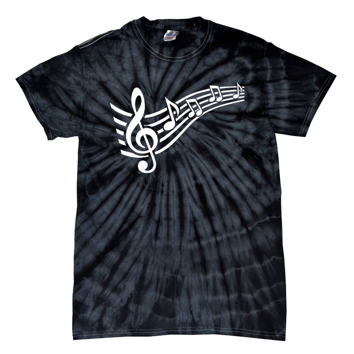 Music Notes Clef Tie-Dye T-Shirt