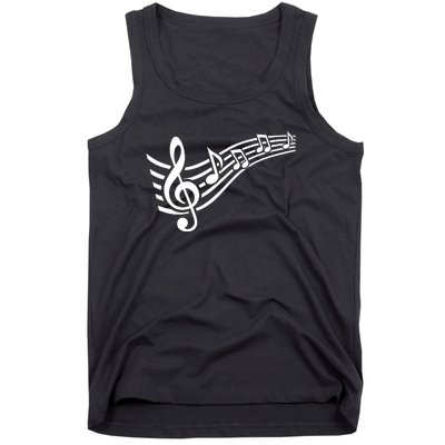 Music Notes Clef Tank Top