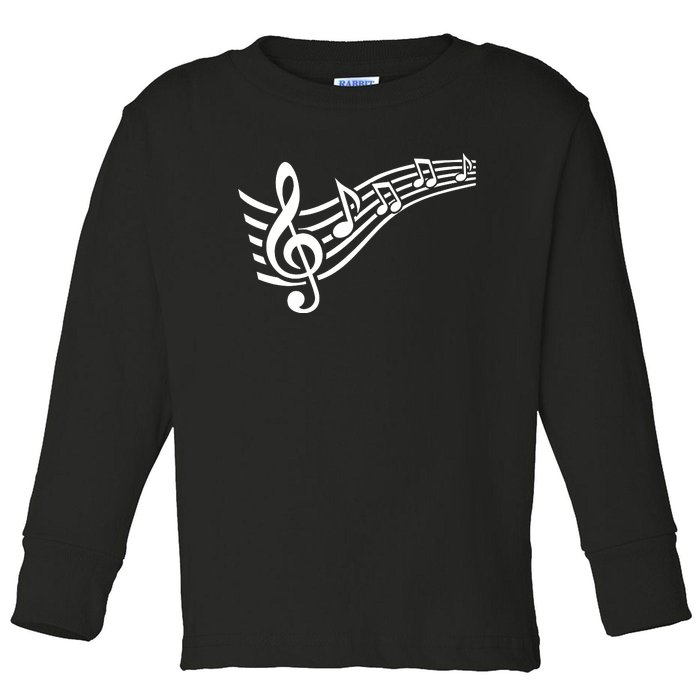 Music Notes Clef Toddler Long Sleeve Shirt