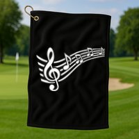 Music Notes Clef Golf Towel